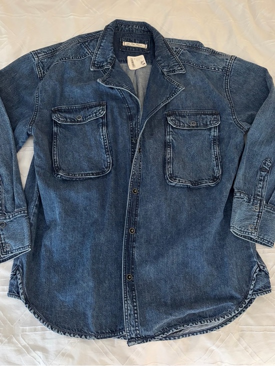 We The Free Jackets & Blazers - We The Free Dark Blue Denim Jean Jacket
